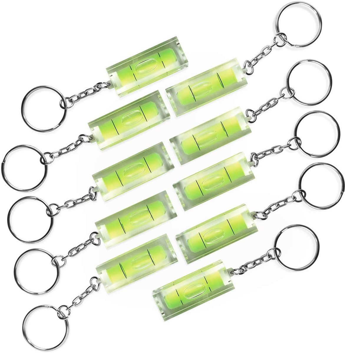Omgoods - Set van 10 Mini Waterpasjes met Sleutelhanger voor Gemakkelijke Metingen