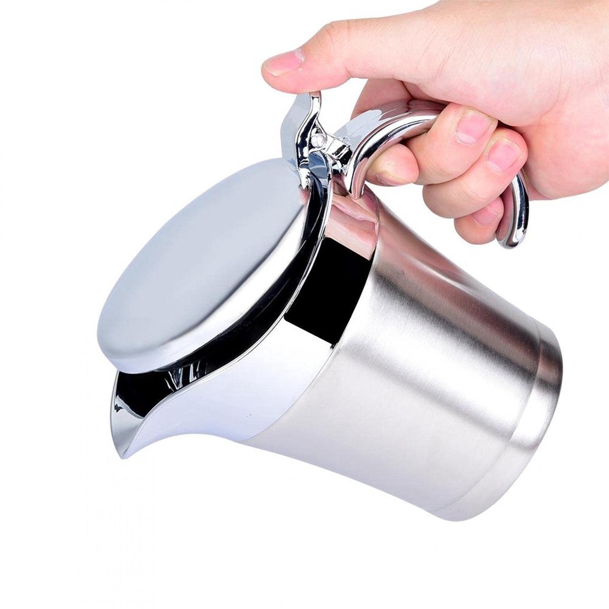 Omgoods- Thermossauspot 750 ML - Dubbelwandige Geïsoleerde Juskom - Roestvrij Stalen Serveerpan - Antidruppel Giettuit - Duurzaam Keukenaccessoire - Serveerkan
