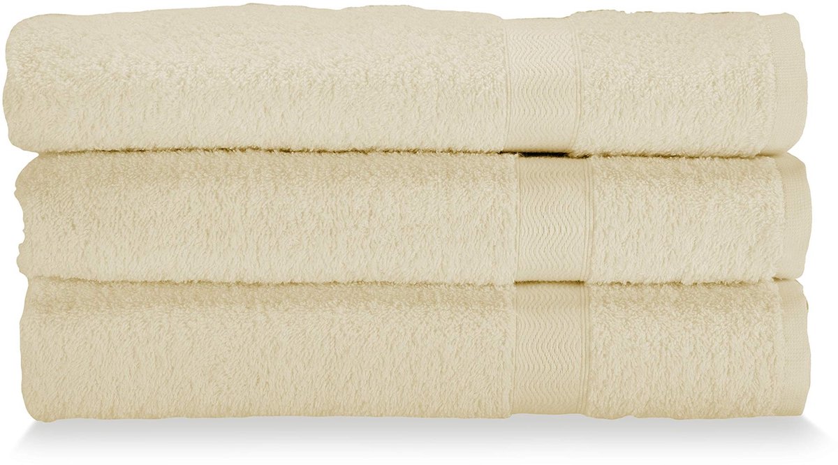 Omgoods - Set van 3 Handdoeken, 60 x 100 cm, Katoen, Hydrofiel, Jacquard Zisel