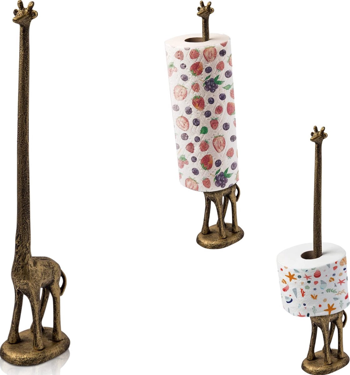 Omgoods - Giraffe Toiletpapierhouder van Gietijzer