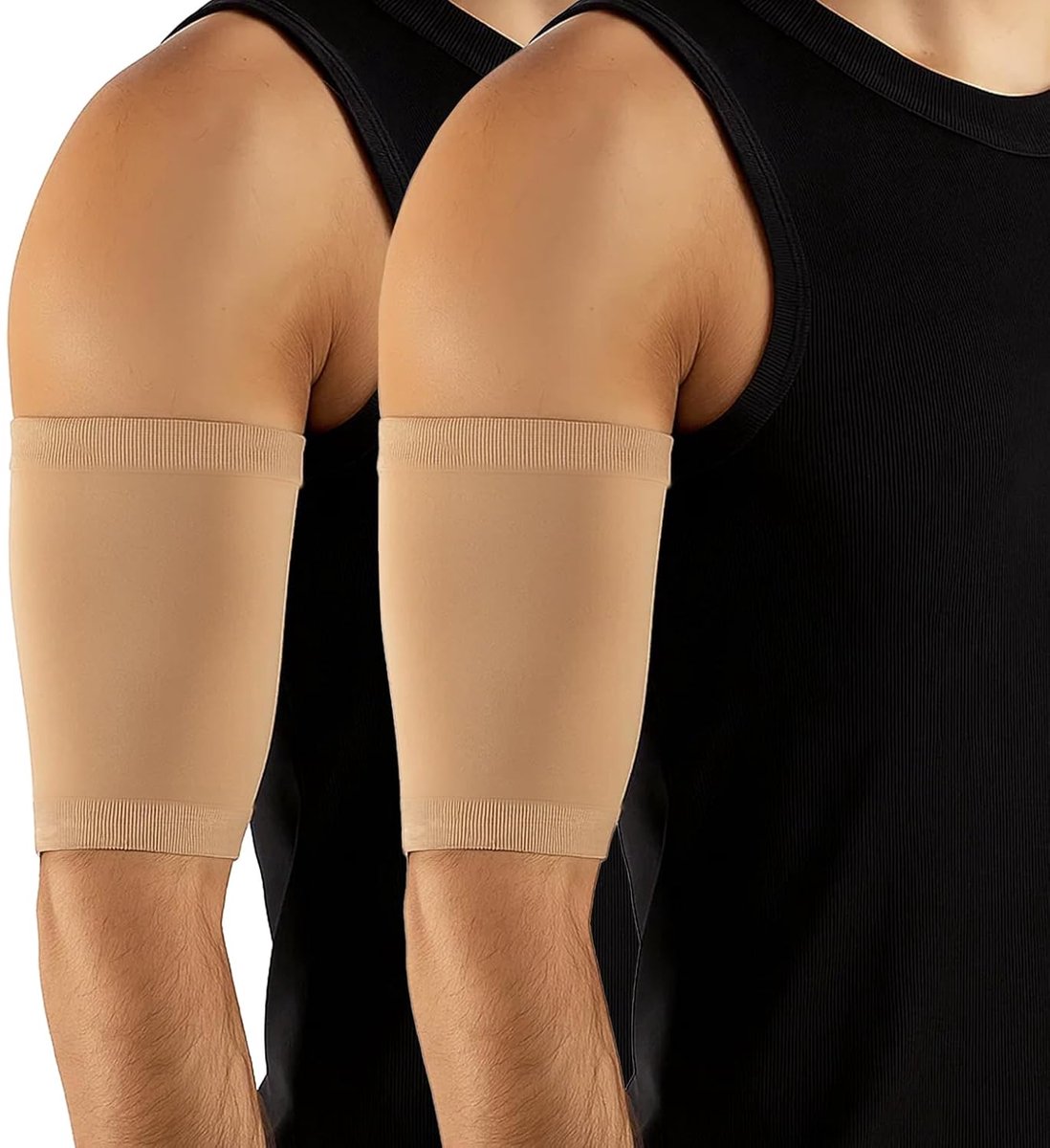 1 of 2 stuks Picc-armhoes voor mannen en vrouwen, elastische armband Picc-hoes voor bloedglucosesensor, Picc glucotest-katheterhoes (2 Stuks Beige, 2)