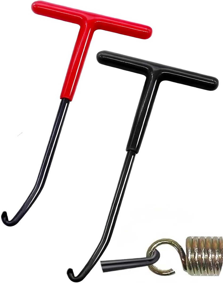 motorfietsgereedschap uitlaatveerhaak 2 stuks veertrekker 16x8.5 cm zwart T-handgreep voor motorfiets trampoline fietsonderhoud