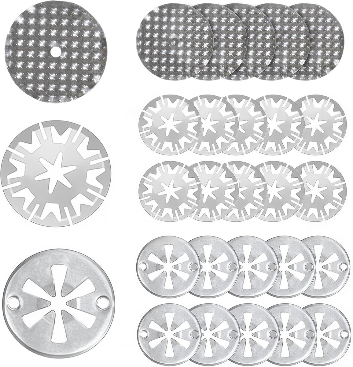 Warmtespatbord-reparatieset, hittebeschermingsplaat, klemschijven voor auto, 30 mm klemschijven, hittebeschermplaat, 52 mm reparatieplaten, compatibel met N90335004, 6715468, 25 stuks