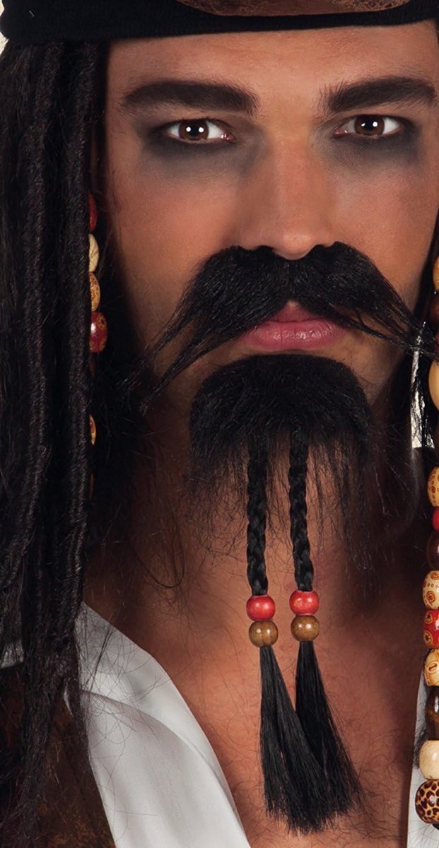 - baard voor piraat met parels | Zelfklevend accessoire voor kostuums, carnaval en themafeesten
