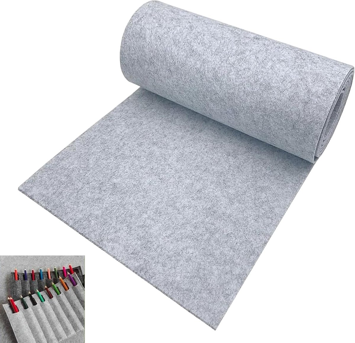 Stof, viltrol, viltstof, 300 cm x 30 cm x 3 mm, viltmat om op maat te snijden, viltmat, polyester, viltrol voor doe-het-zelf viltonderlegger, zakvilt, patchwork, naaien, borduurvilt (lichtgrijs)