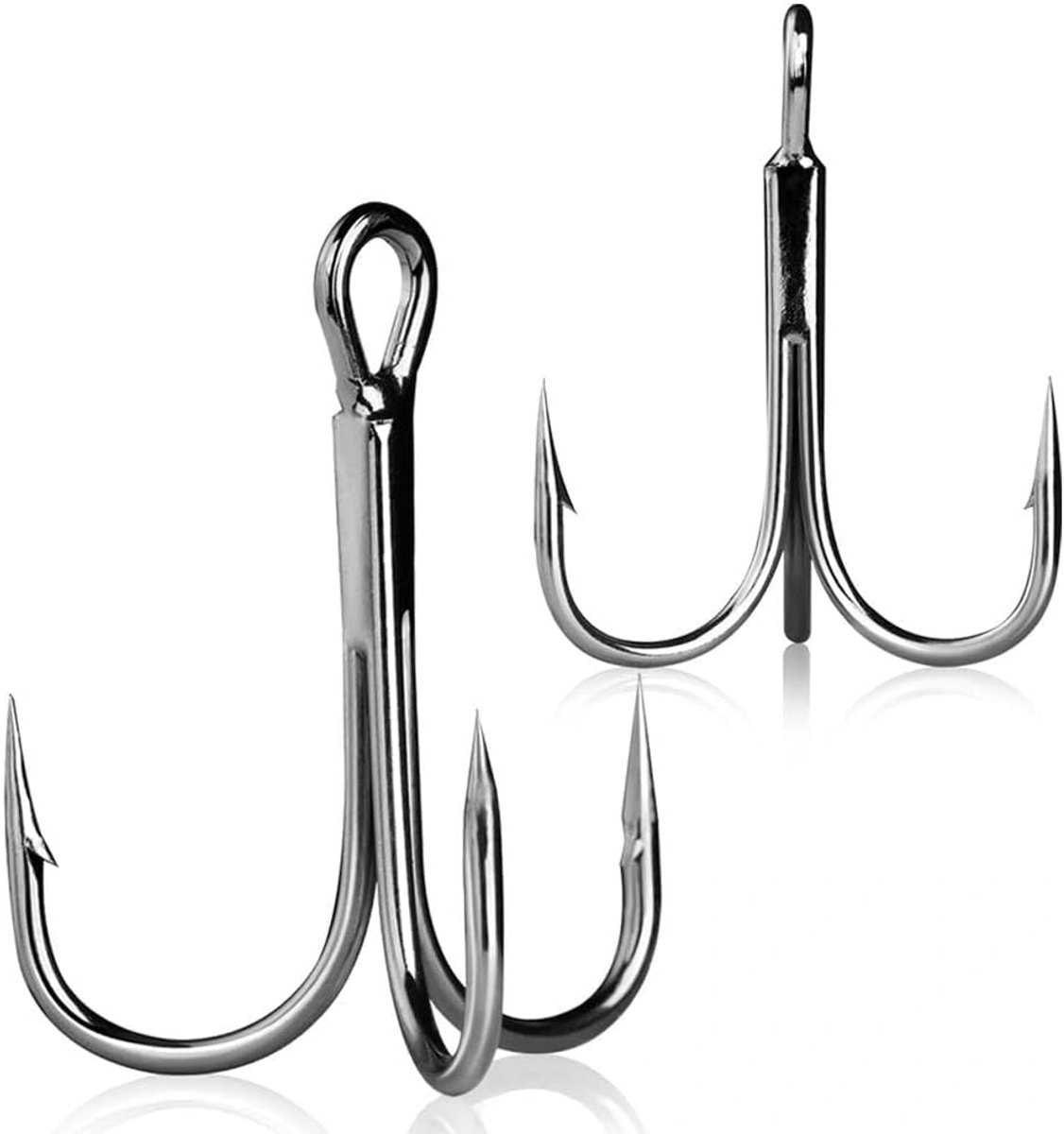 Haken, zeer sterke vishaken van koolstofstaal, zilver, 20 stuks, scherpe hengelaccessoireset voor snoek, snoekbaars, forel, forelaas, zout- en zoetwatervissen.