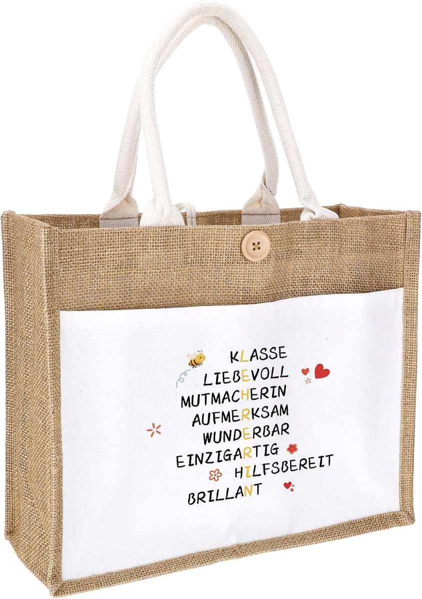tas voor leraren, afscheidscadeau, bedankcadeau, stoffen tas voor beste leraren, praktische boodschappentas, eind van schooljaar, verjaardag of Kerstmis