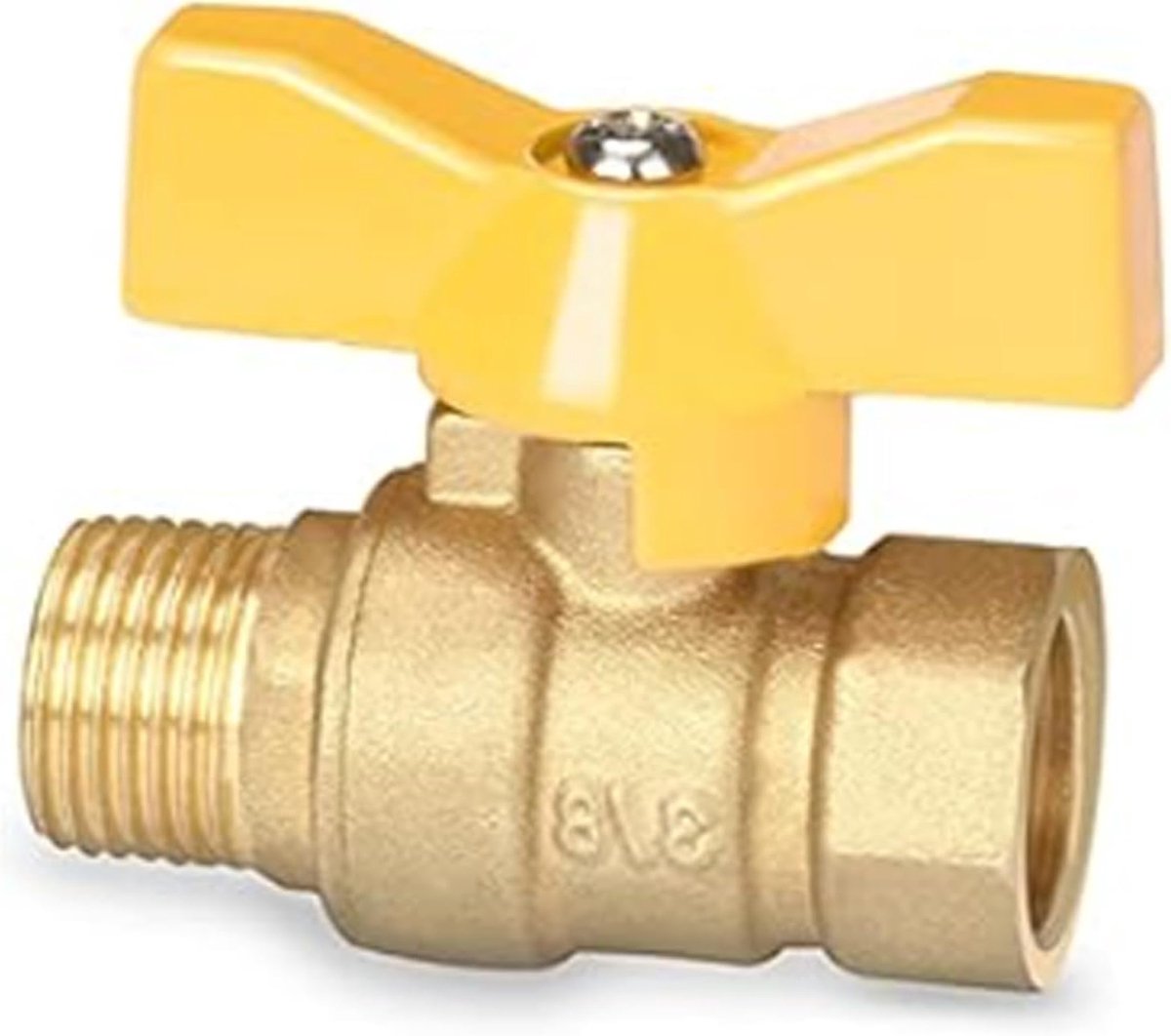 3/8 inch kogelkraan Messing met vleugelgreep - buitenschroefdraad/binnenschroefdraad volledige doorgang PN16