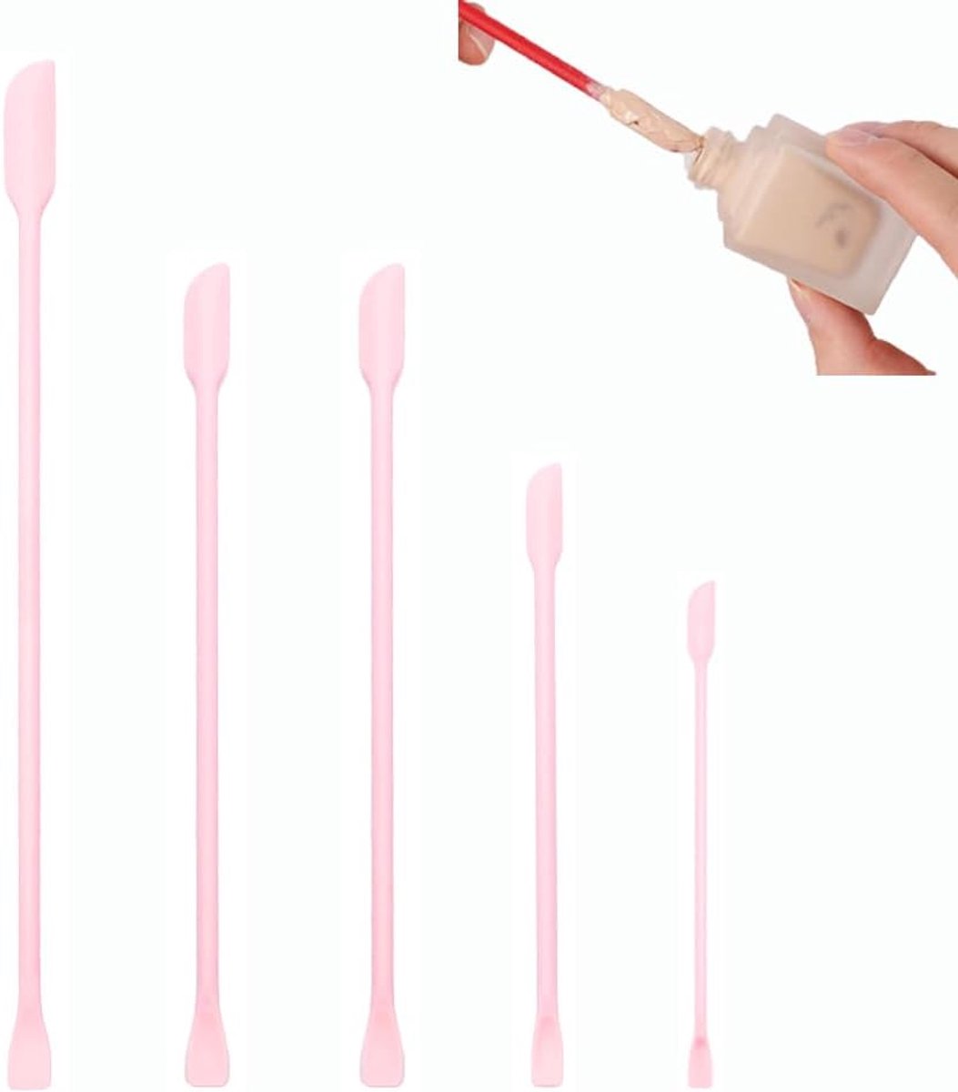 5 stuks Mini Siliconen Spatel, Kleine Cosmetische Siliconen Pot