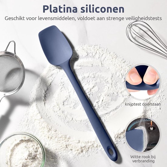 Silicone lepel Spatel 315 ℃ Hoge Hittebestendige (Middernachtblauw) - 36 cm Flexibele Naadloze Siliconen Spatel, geschikt voor Bakken, Koken, Mengen en Schrapen in Pannen met Antiaanbaklaag — afbeelding 2