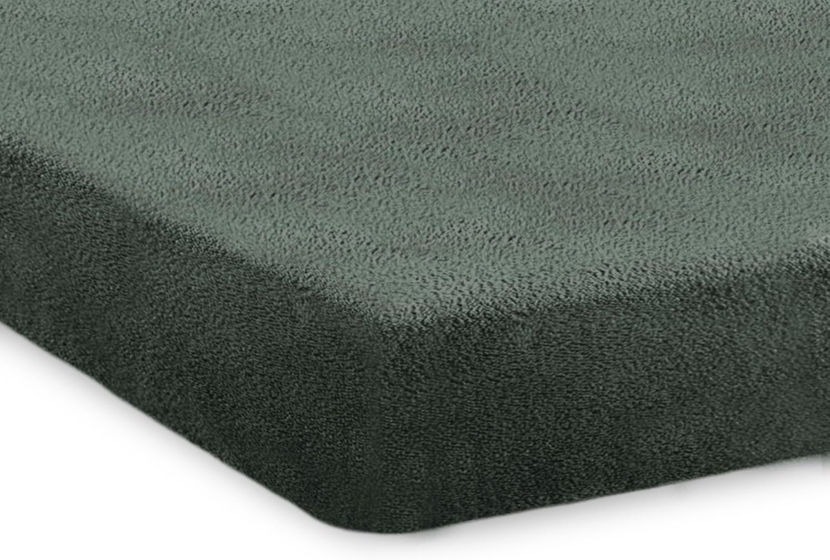 SnelShoppen - Fitted sheet Teddy Plush 35cm Hoekhoogte - Donkergroen 180x210/220cm - Luxe Pluche Hoeslaken voor Comfortabel Slapen