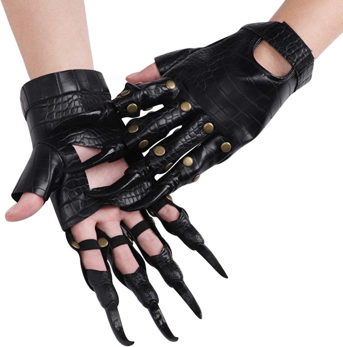 Handschoenen zwart cosplay poothandschoenen Halloween kostuum handschoenen horror rekwisieten feestjurk accessoires cosplay accessoires, zwart, One Size
