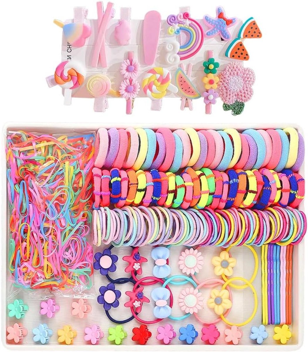Haarclips Set - Elastische Clips - Dagelijks Gebruik - Huidvriendelijk Materiaal - 1124 Stuks - Gekleurd