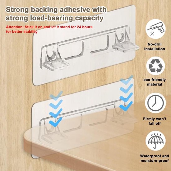 Set van 4 Planksteunen met Schroefgaten, Sterke Grip voor Kasten en Interieurplanken, Wit en Duurzaam — afbeelding 2