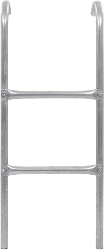 Trampoline Ladder - Trampoline Trap - Veilig Toegang - 2 Treden - 82.5 cm Hoog - Zilver