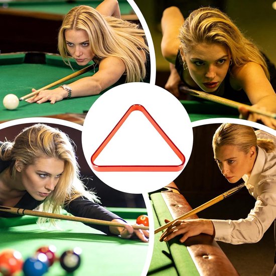 Biljart Driehoek - Pool Rek Ballenhouder - Ballen Opzetten - Klassiek Driehoeksontwerp - 30.5 x 27.5 cm - Rood — afbeelding 3