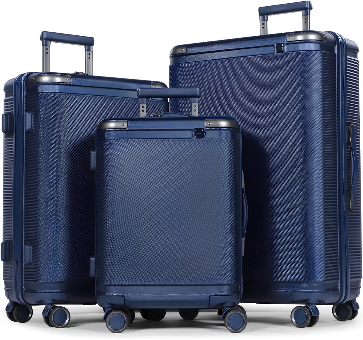 SP® Kofferset - Koffer Handbagage - Reiskoffer Set - Zwart - 49cm x 30cm x 78cm