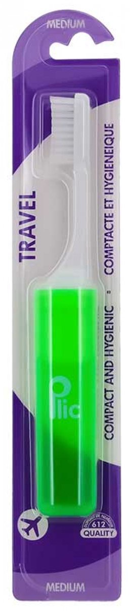Plic Dental Travel Reis-tandenborstel Medium (Kleur : Groen)