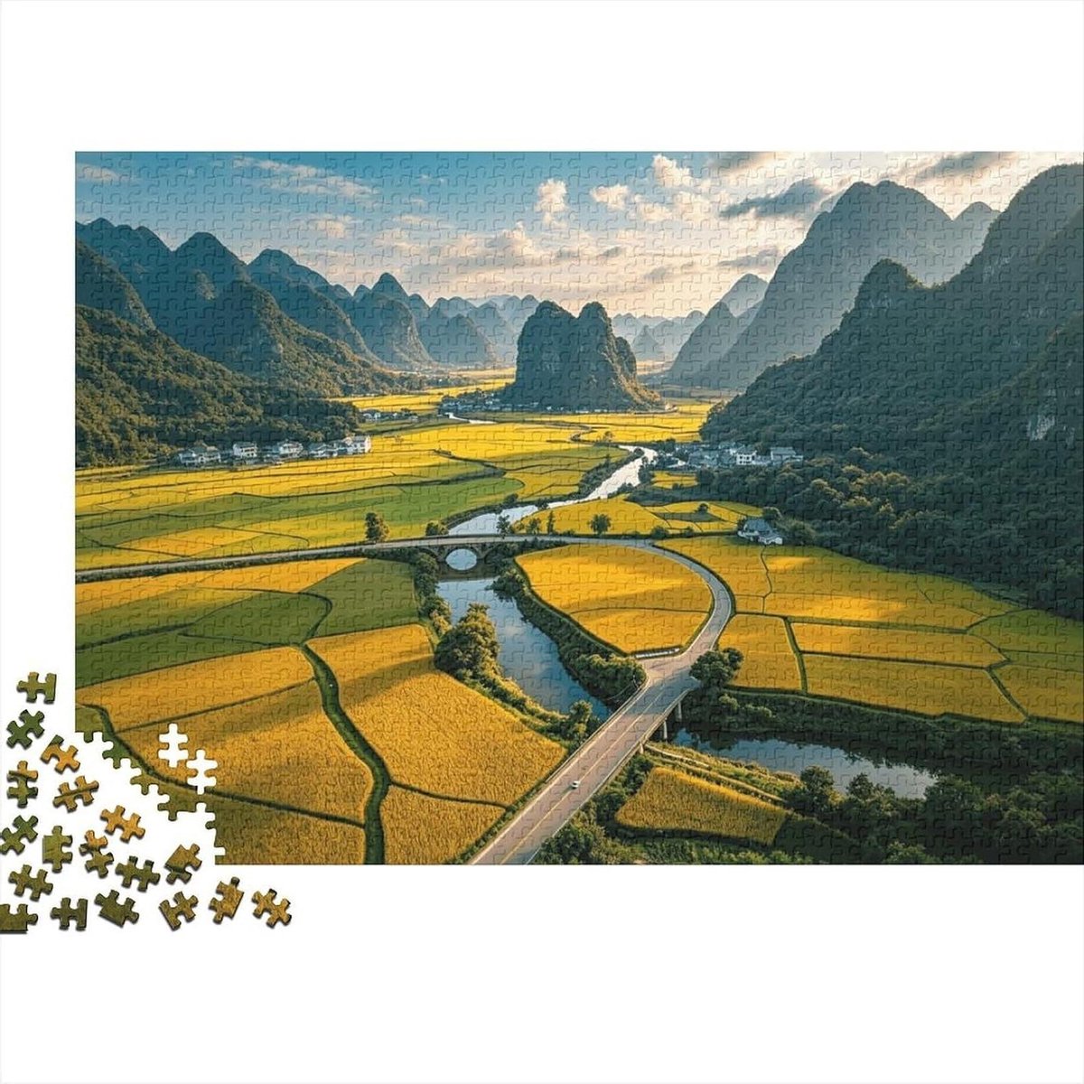 Puzzel 1000 Stukjes - Familie Puzzel Educatief - Ontspannend Tijdverdrijf - Nauwkeurig Gestanst Materiaal - 70 x 50 cm - Berglandschap