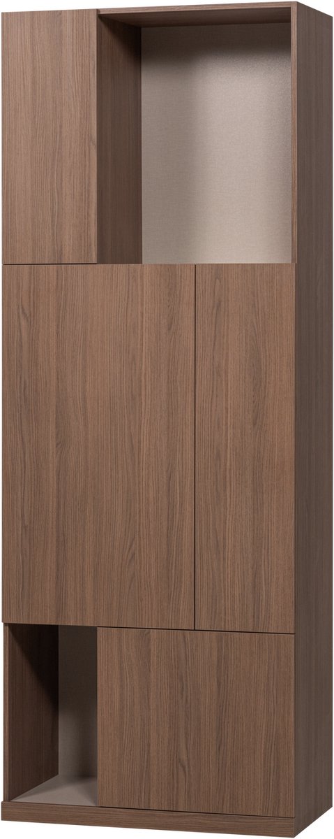 WOOOD Build Opbergkast 80 cm - Walnoot Fineer - Bruin - 215x80x41