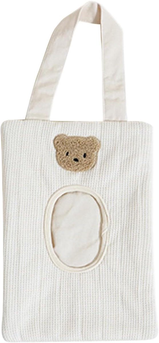 Dispenser voor Babydoekjes - Hygienische Doekjeshouder - Onderweg Hygiëne - Draagbaar Ophangsysteem - 17 x 25 cm - Crèmekleurig