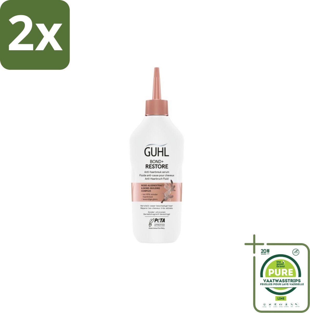 Guhl - Serum - Bond+ Restore Anti-Haarbreuk - 150 ml - Voordeelverpakking - 2 stuks - Haar serum - Anti-haarbreuk serum