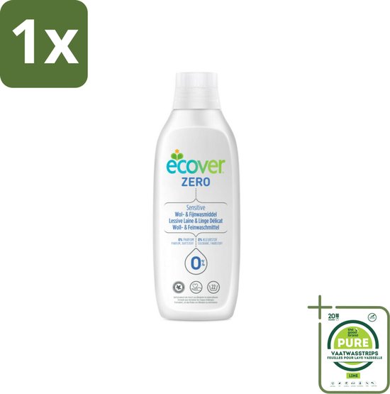 1 x Ecover - Vloeibaar wasmiddel - Wol & Fijnwas - 1 liter - Wasmiddel Wol - Wasmiddel Zijde - Fijnwasmiddel - Wasmiddel Delicate Stoffen - Ecologisch Wasmiddel