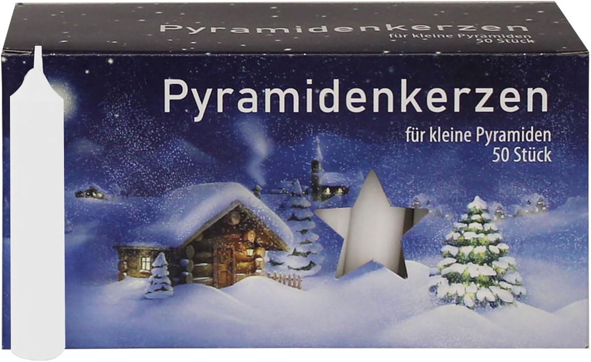 Piramidekaarsen 50 stuks - wit - ongeparfumeerd - perfect voor sfeervolle avonden - ShopVlot