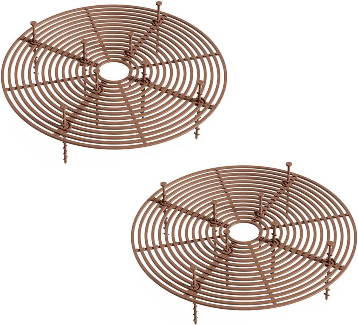 SnelShoppen - 2 Stuks Snijbare Plantenpot Bodembedekkers met Diepe Palen, Honden en Katten Graven Stop, Plantenrooster Pothoes 30 cm Diameter voor Tui
