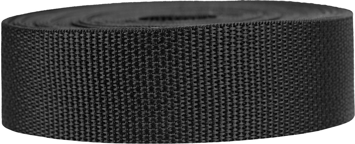 SnelShoppen - Strapworks Spanband Lichtgewicht Polypropyleen 3,8 cm x 22,9 meter Zwart - Omsnoeringsband voor Outdoor, Doe-Het-Zelf, Reparaties, Halsb