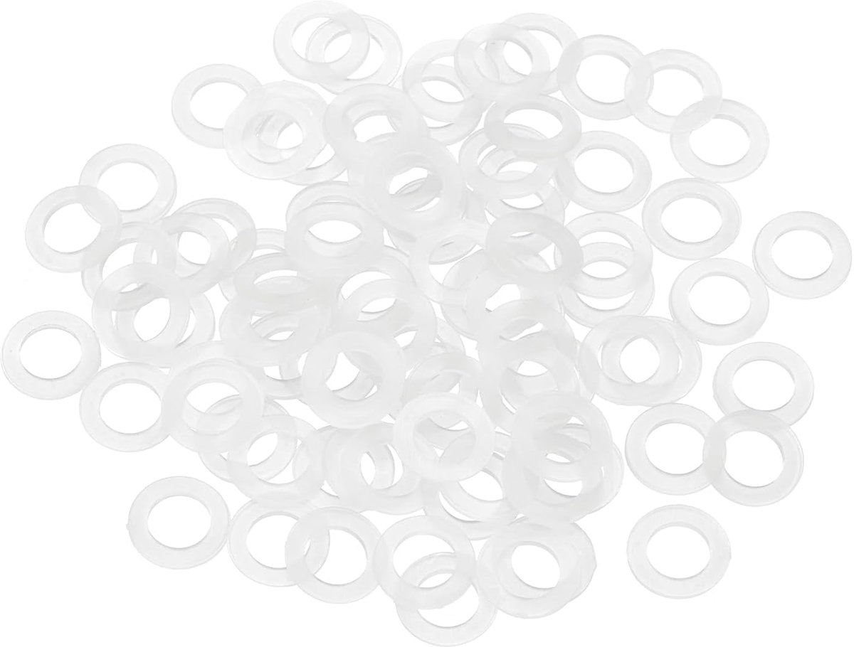85 stuks M6 nylon sluitringen, 6 mm ID 12 mm OD 1,2 mm dik platte schijf, kunststof afstandhouders voor schroeven, bouten, tuinkraan, sanitaire reparatie, wit