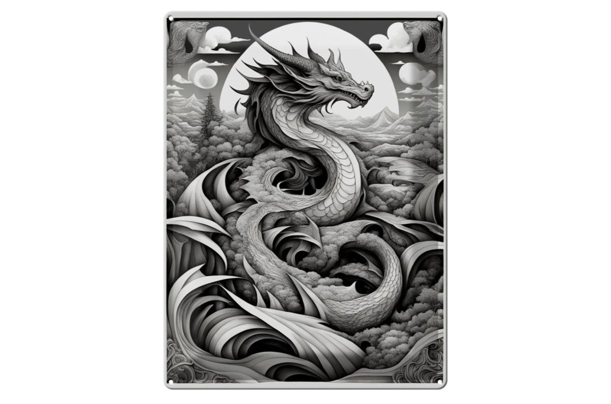 Blechschild 20x30cm Drachenschlange
