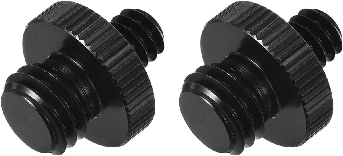 2 stuks microfoonstandaard-adapter 1/4 mannelijk naar M10 mannelijke schroefdraadadapter voor microfoonstandaard naar camerastatiefadapter