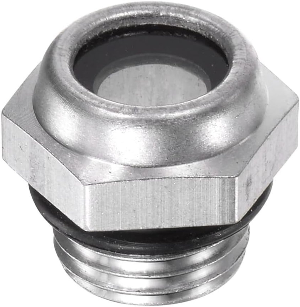 sourcing map Luchtcompressor, olie-indicator, kijkglas, 1/4 inch, buitendraad, aluminium vloeistofmeter