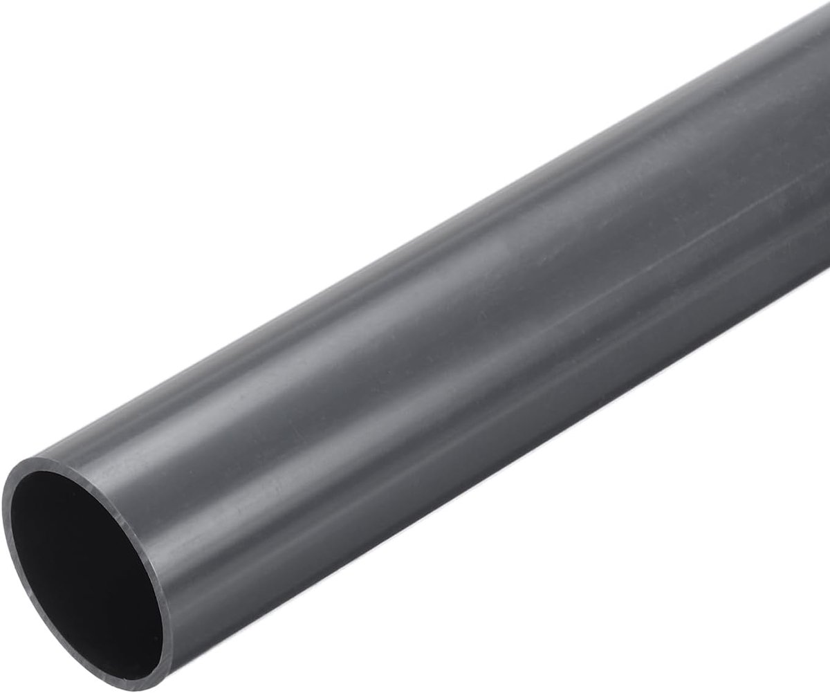 PVC buis, 2 stuks, diameter 54,7 mm, lengte 300 mm, rond, kunststof buis voor tuin, aquarium, waterleiding, kabelgoot, ventilatiebuis (diepgrijs)
