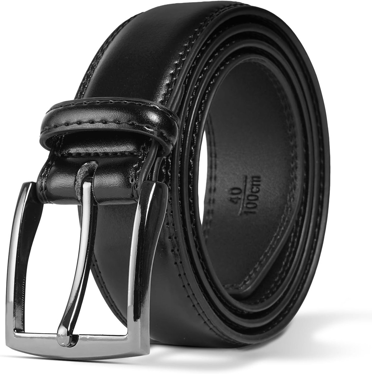 Leren riem voor heren, 33 mm brede riem voor heren, jeanspak, business, elegant, casual, modieus, volledig leren riem