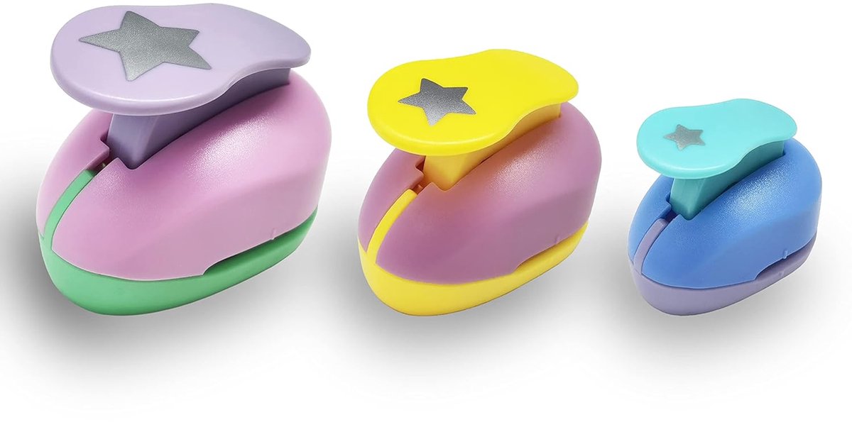 Star perforator, LuckyStars Paper Punch, Sterren Ponsen voor Papier Ambachten, StarPuncher voor Ambachten, Sterrenvormige perforatoren, 9mm, 16mm, 25mm, Lucky Star Hole Ponsen Set