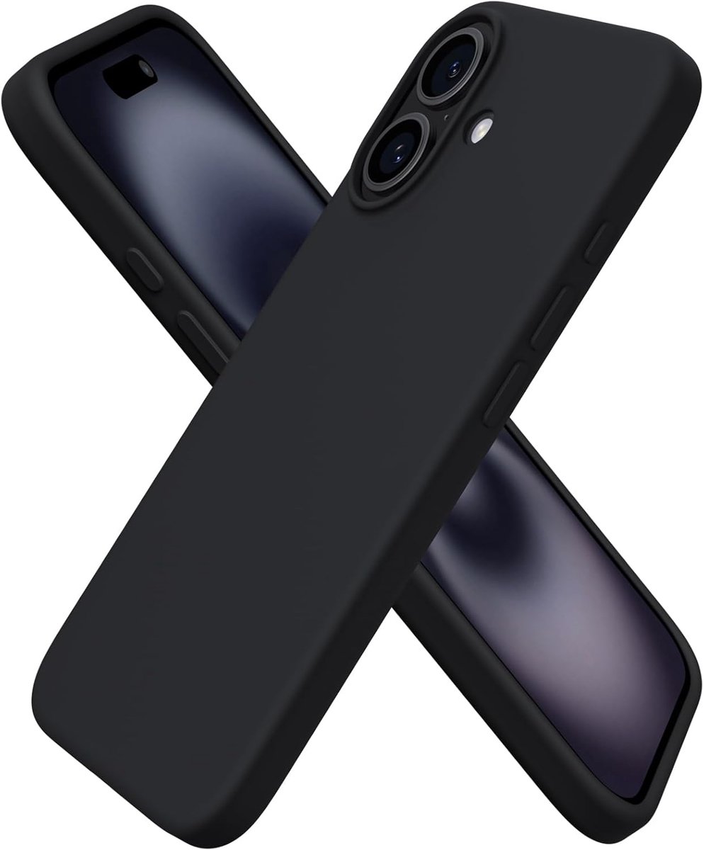 Hoesje voor iPhone 16 6,1 Inch (2024), Siliconen Case voor iPhone 16, Schokbestendige Souple Telefoonhoesje compatibel met iPhone 16, Volledige Bescherming (Zwart)