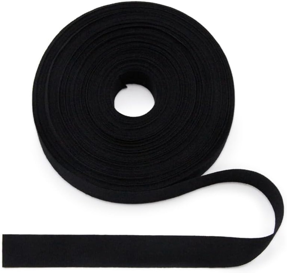 natuurlijk katoenen lint, zwart, 15 mm, 22 yard, eenvoudige geweven riem voor randversterking, doe-het-zelf naaiwerk, eenvoudig, 15 mm x 22 jaar