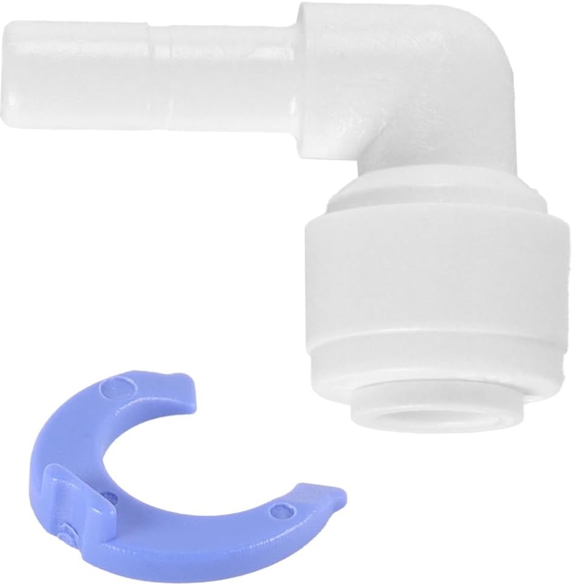 Verpakking van 10 elleboogstukken voor waterfilters, aansluitstukken voor omgekeerde osmose watersystemen, 1/4 inch.