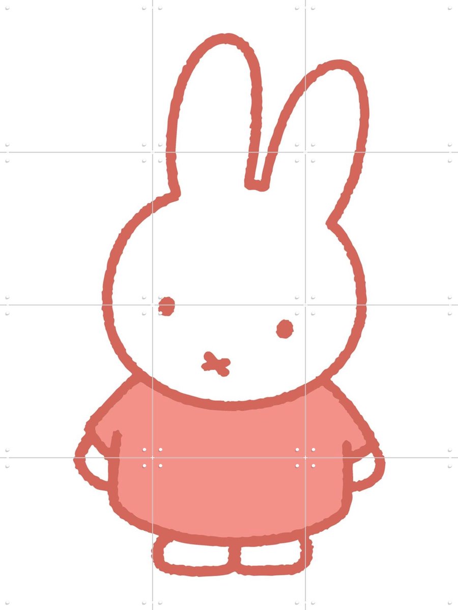 IXXI Nijntje Abrikoos, Nijntje - 60 x 80 cm - Gratis ophangtool - Grote wanddecoratie en posters - Speels, Illustraties, Fantasierijk, Kinderkamer