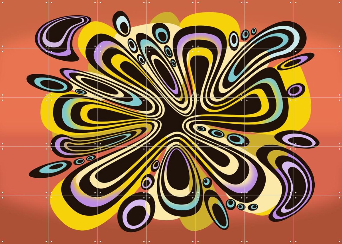 IXXI Paint Splatter, Alejandro B. Canoy - 140 x 100 cm - Gratis ophangtool - Grote wanddecoratie en posters - Surrealisme, Modern, Speels, Digitale
