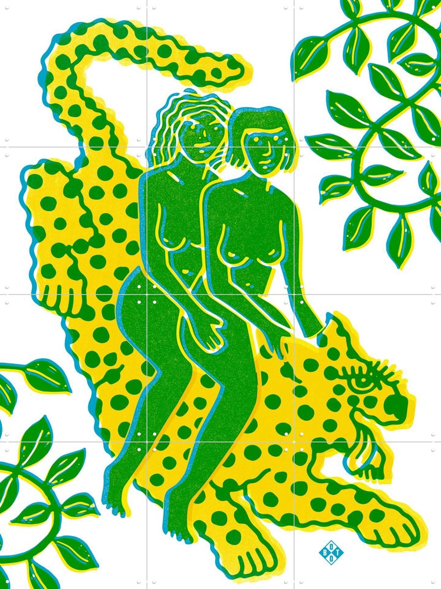 IXXI Love All Cats, Studio Boot - 60 x 80 cm - Gratis ophangtool - Grote wanddecoratie en posters - Illustraties, Speels, Pop art, Woonkamer, Gang