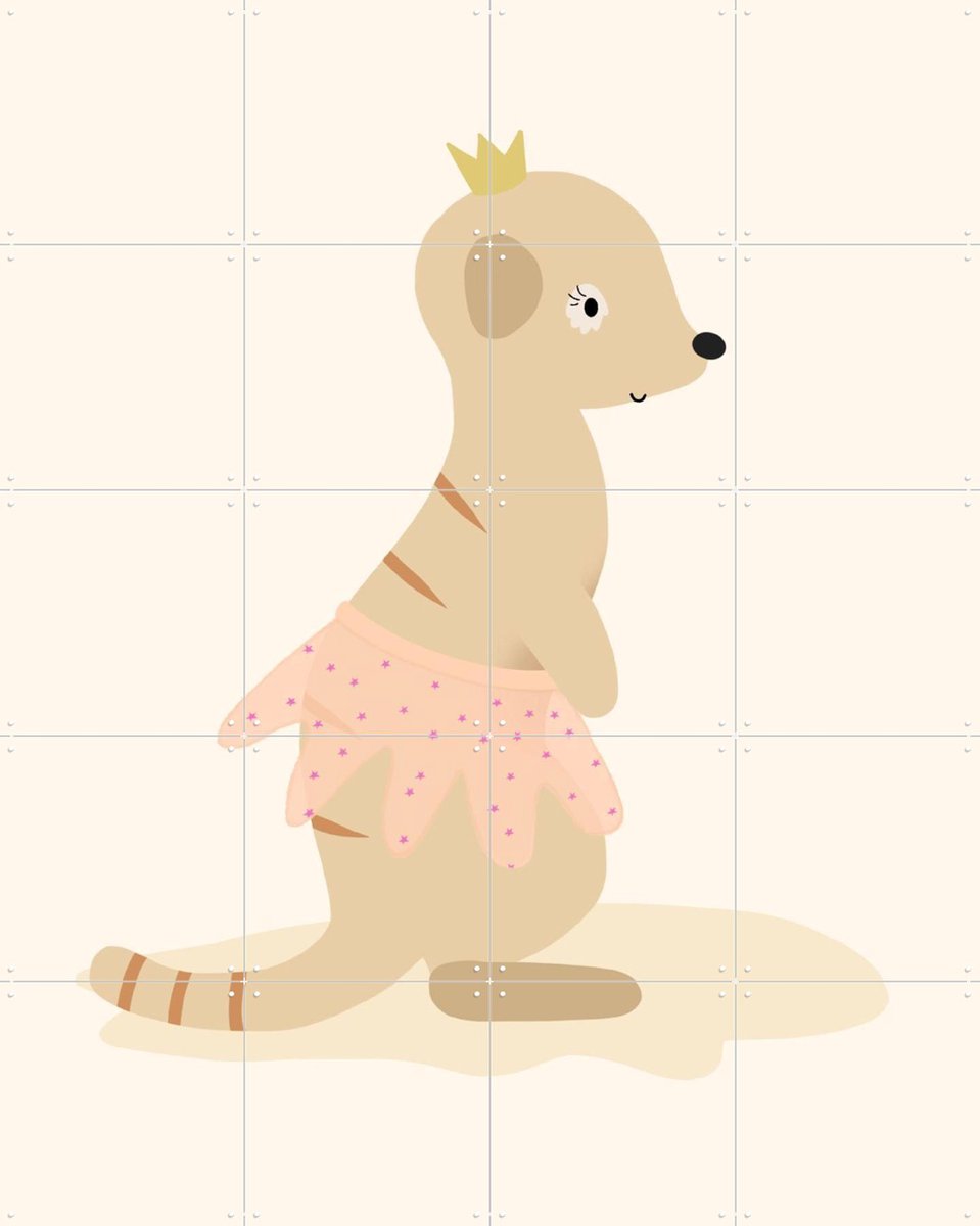 IXXI Ballerina, Stadse Spruiten | door Miek illustreert - 80 x 100 cm - Gratis ophangtool - Grote wanddecoratie en posters - Speels, Illustraties