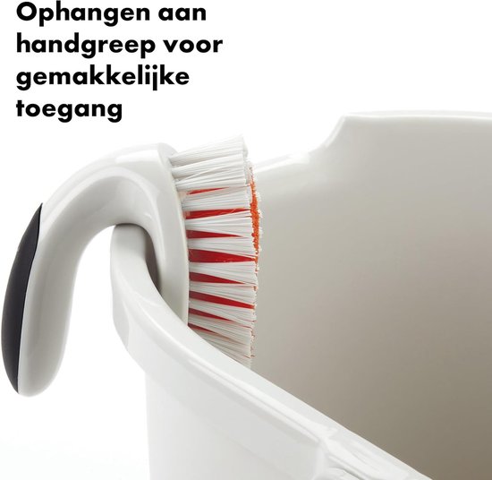 Schrobborstel Handvat - Schoonmaakborstel Stevig - Voegen Reinigen - Knokkelbescherming Ergonomisch - 1 Stuk - Wit — afbeelding 5