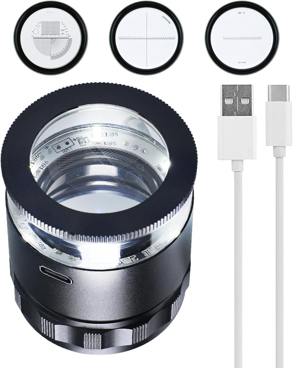 Juweliersloep - Zwart - 20 mm - Draagbaar Vergrootglas met LED-verlichting - Voor Juweliers en Hobbyisten