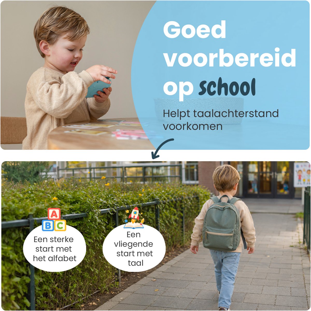 Beebie Babbels - De Taalbuddies Bundel Deal - 1x Blauwe Variant & 1x Roze variant - Educatief Speelgoed - Leer Nederlands - Montessori Speelgoed - Taalontwikkeling - Cognitieve Vaardigheden - Pratende Flitskaarten — afbeelding 5