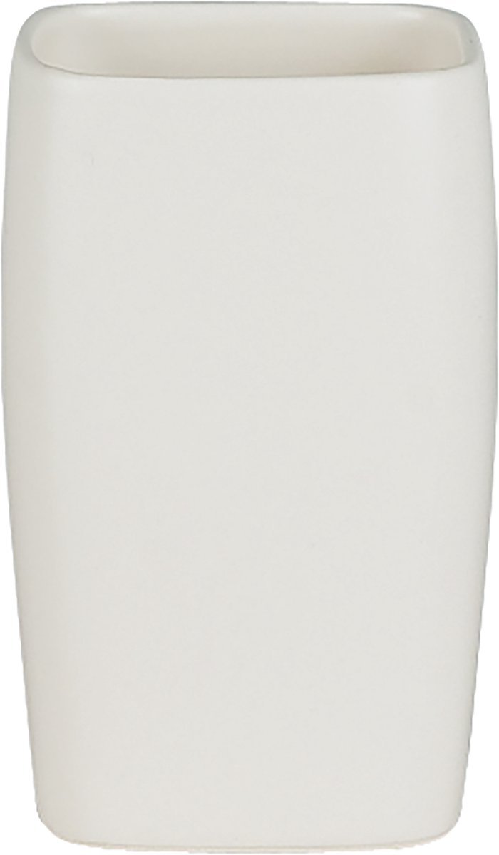 Spirella Tandenborstelhouder RETRO – Tumbler Badkamer Beker Wit – Tandenborstel Houder 7x11 cm