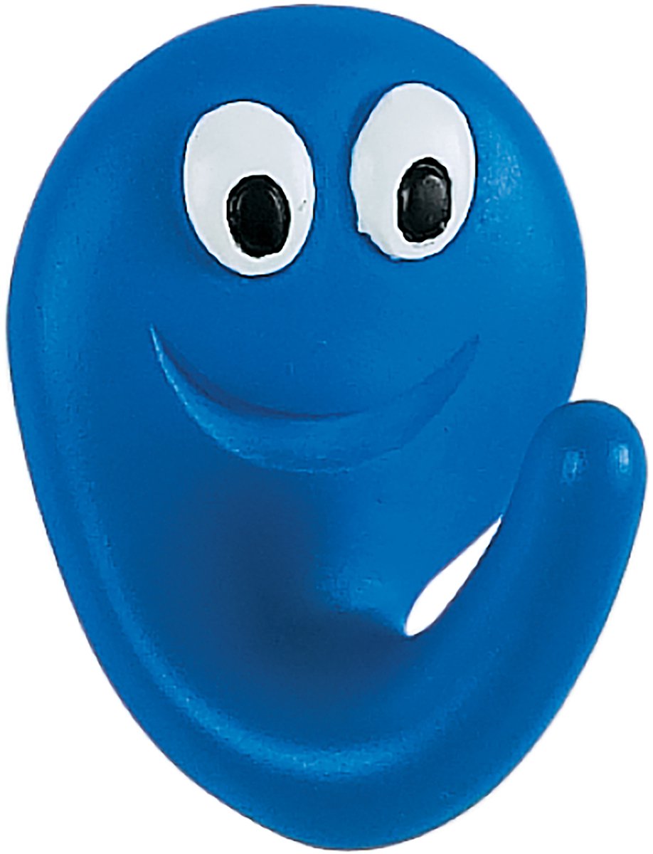 Spirella Zelfklevende Haak Smile – Badkamer Haak Zonder Boren – Wandhaak met Speels Design – Electric Blue
