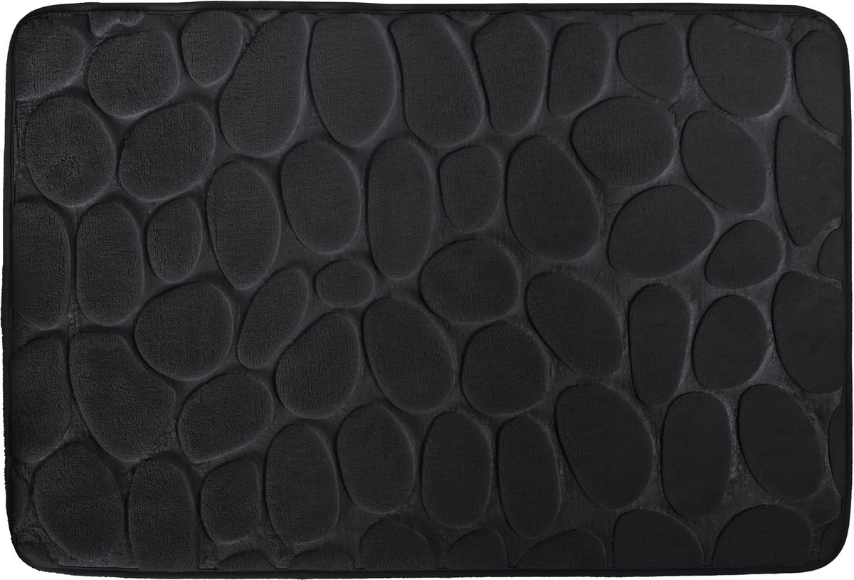 MSV Badmat Antislip – Zachte Absorberend Badkamer Mat met Kiezelsteenmotief – Badmatten voor Douche en Bad